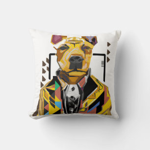 Dog Wearing a Suit: Digital Art Cushion