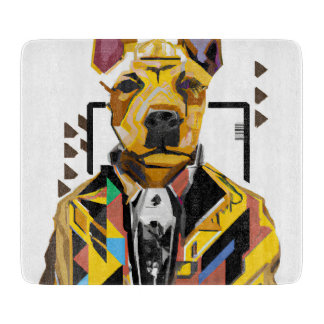 Dog Wearing a Suit: Digital Art Cutting Board