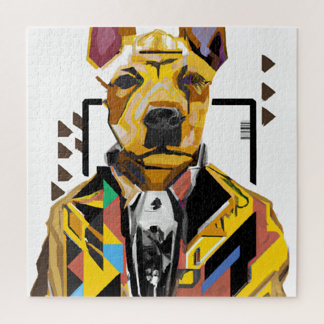 Dog Wearing a Suit: Digital Art Jigsaw Puzzle (Vertical)