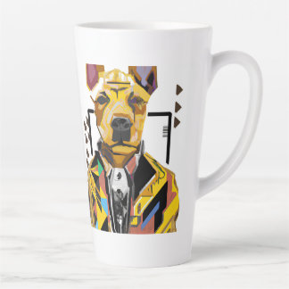 Dog Wearing a Suit: Digital Art Latte Mug