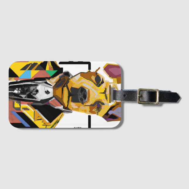 Dog Wearing a Suit: Digital Art Luggage Tag (Front Horizontal)