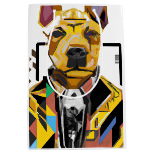 Dog Wearing a Suit: Digital Art Medium Gift Bag