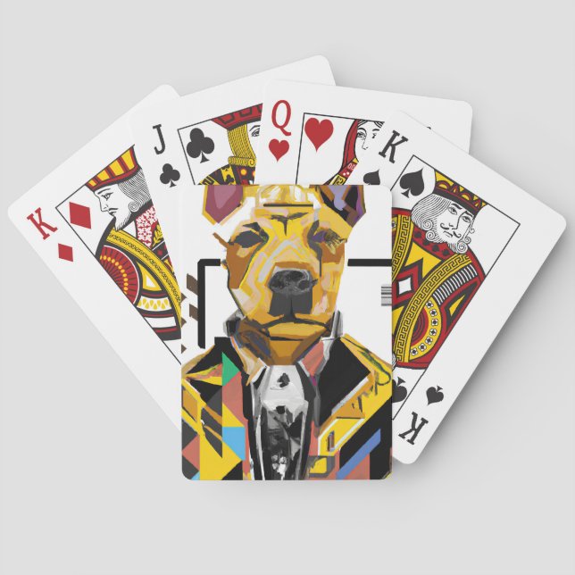 Dog Wearing a Suit: Digital Art Playing Cards (Back)