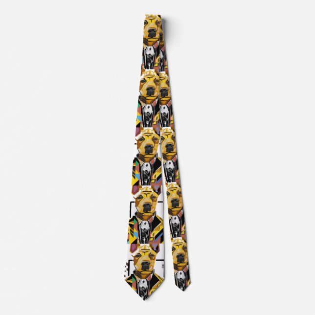 Dog Wearing a Suit: Digital Art Tie (Front)