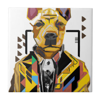 Dog Wearing a Suit: Digital Art Tile