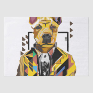 Dog Wearing a Suit: Digital Art Tissue Paper