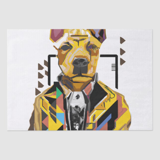 Dog Wearing a Suit: Digital Art Tissue Paper (Front)
