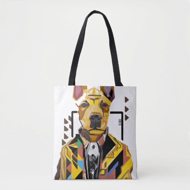 Dog Wearing a Suit: Digital Art Tote Bag (Front)