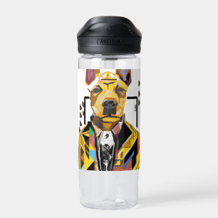 Dog Wearing a Suit: Digital Art Water Bottle