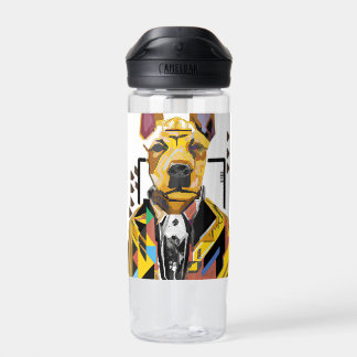 Dog Wearing a Suit: Digital Art Water Bottle