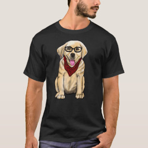 Dog Wearing Glasses And Red Scarf Cute Golden Labr T-Shirt