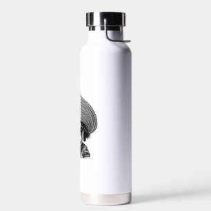 dog wearing hat original colour water bottle