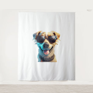 dog wearing sunglasses Active Tapestry