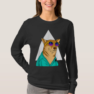 Dog Wearing Sunglasses Funny Pet Cute Cartoon Grap T-Shirt