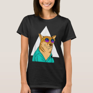 Dog Wearing Sunglasses Funny Pet Cute Cartoon Grap T-Shirt