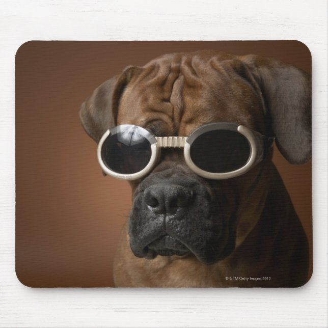 Dog wearing sunglasses mouse mat (Front)