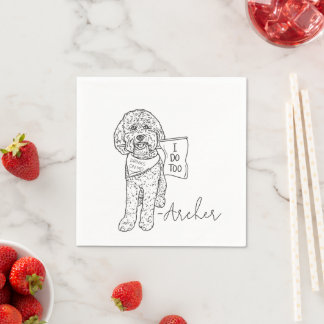 Dog Wedding Cocktail Drink Napkins Poodle Doodle