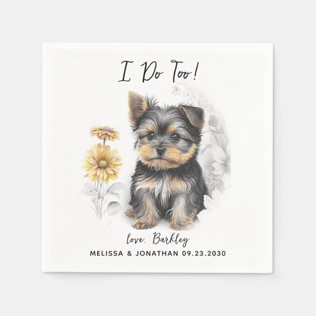 Dog Wedding Cocktail Napkin (Front)