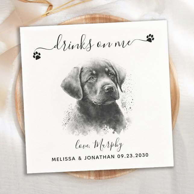 Dog Wedding Cocktail Napkin (Creator Uploaded)