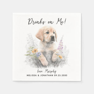 Dog Wedding Cocktail Napkin