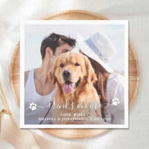 Dog Wedding Custom Photo Cocktail Napkin