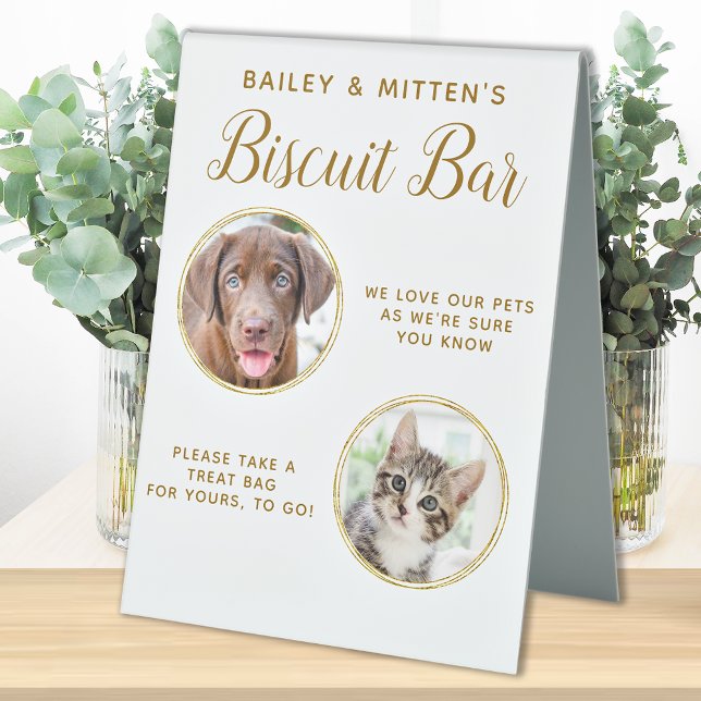 Dog Wedding Favour Chic Gold Pet Photo Biscuit Bar (Creator Uploaded)
