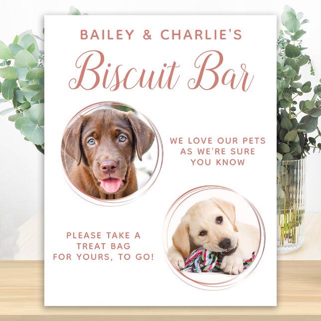 Dog Wedding Favour Rose Gold Pet Photo Biscuit Bar Poster (Creator Uploaded)
