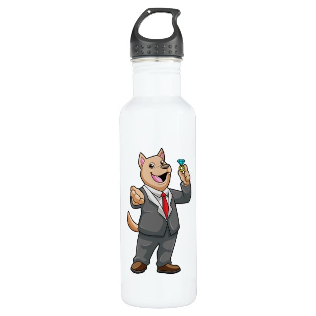 Dog Wedding Groom Wedding ring 710 Ml Water Bottle (Front)