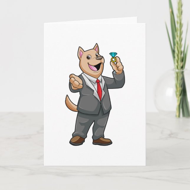 Dog Wedding Groom Wedding ring Card (Front)