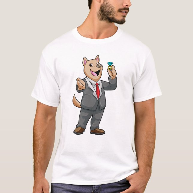Dog Wedding Groom Wedding ring T-Shirt (Front)