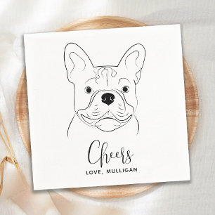 Dog Wedding Personalised Cheers French Bulldog Napkin