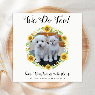 Dog Wedding Personalised Cocktail Bar Napkin