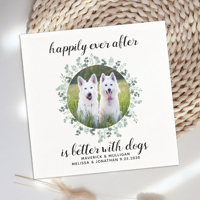 Dog Wedding Personalised Napkin (Creator Uploaded)
