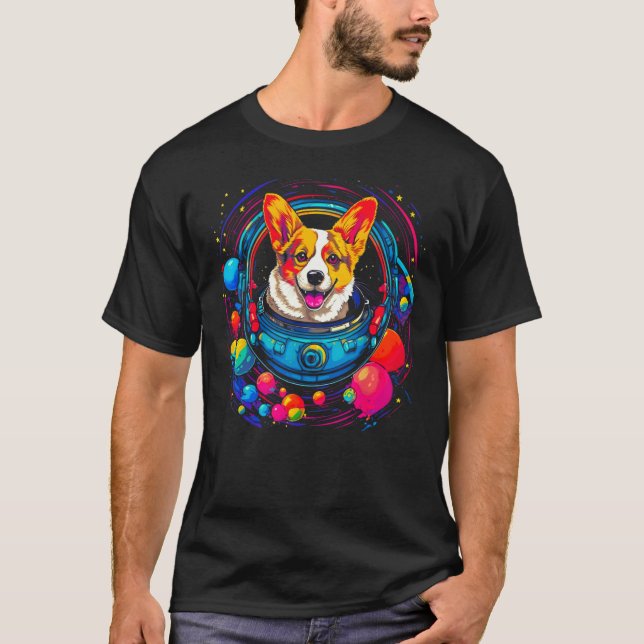 Dog Welsh Corgi Astronaut T-Shirt (Front)