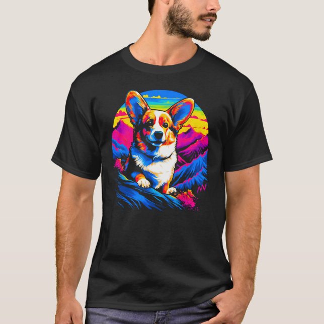Dog Welsh Corgi Mountain T-Shirt (Front)