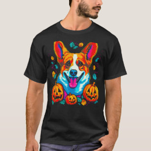 Dog Welsh Corgi Spooky Pumpkin Halloween T-Shirt