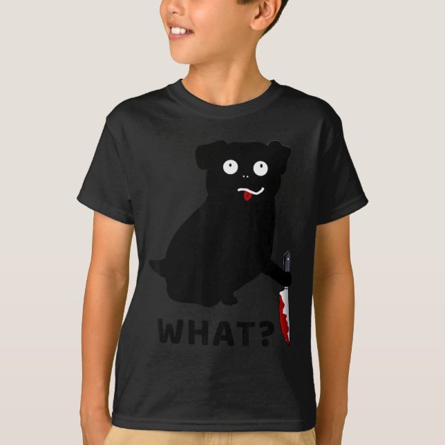Dog What_ Funny Black Pug Tee Murderous Pug With (Front)