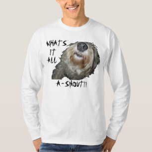 Dog "WHAT'S IT ALL A-SNOUT??" Mens Long-Sleeve T T-Shirt