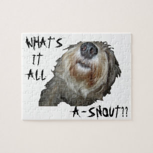 Dog "WHAT'S IT ALL A-SNOUT??" Puzzle