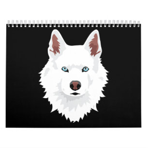 Dog White Siberian Husky Canine White Snow Dog Calendar