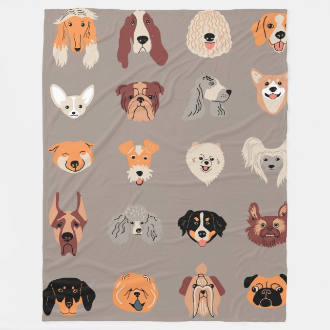 Dog Who 60x80 Fleece Blanket (Front)