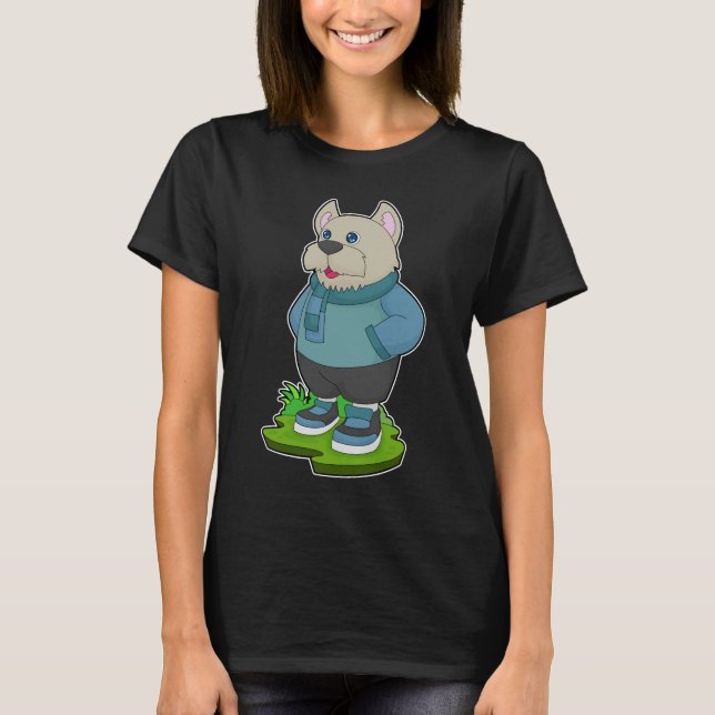 Dog Winter Scarf T-Shirt (Front)