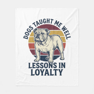 Dog Wisdom Shirt Vintage Bulldog Lesson Graphic_1 Fleece Blanket