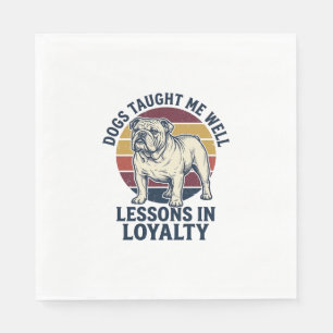 Dog Wisdom Shirt Vintage Bulldog Lesson Graphic_1 Napkin