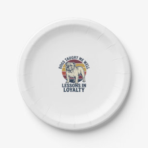 Dog Wisdom Shirt Vintage Bulldog Lesson Graphic_1 Paper Plate