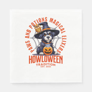 Dog Witch - Paws and Potions Magical Elixers. Howl Napkin