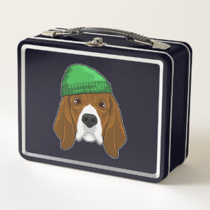 Dog with Beanie Metal Lunch Box