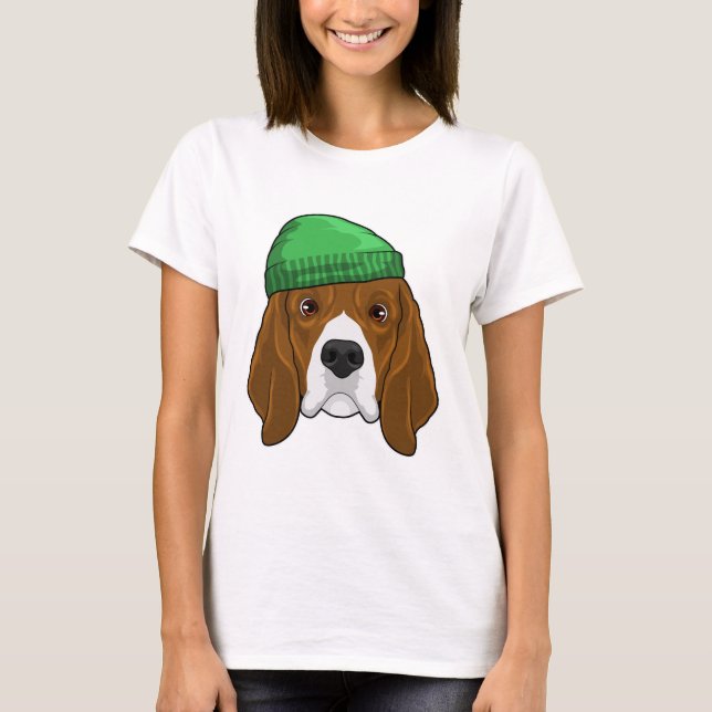 Dog with Beanie T-Shirt (Front)