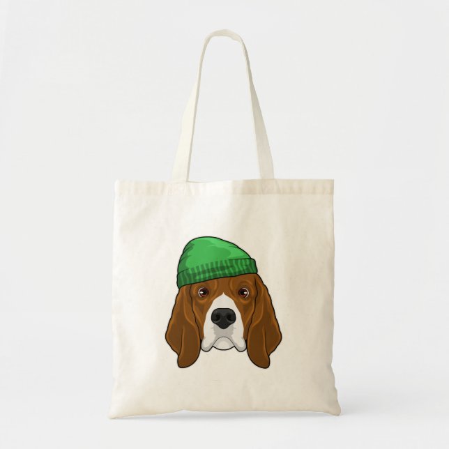 Dog with Beanie Tote Bag (Front)