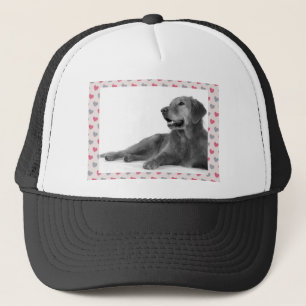 Dog with beautiful hearts trucker hat
